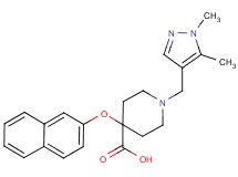 1-[(1,5-dimethyl-1H-pyrazol-4-yl)methyl]-4-(2-naphthyloxy)piperidine-4-carboxylic acid