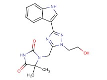 1-{[1-(2-hydroxyethyl)-3-(1H-indol-3-yl)-1H-1,2,4-triazol-5-yl]methyl}-5,5-dimethylimidazolidine-2,4-dione