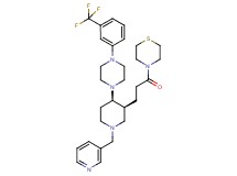 4-[3-((3S*,4R*)-1-(3-pyridinylmethyl)-4-{4-[3-(trifluoromethyl)phenyl]-1-piperazinyl}-3-piperidinyl)propanoyl]thiomorpholine