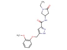 N-(1-ethyl-5-oxopyrrolidin-3-yl)-5-[(2-methoxyphenoxy)methyl]-1H-pyrazole-3-carboxamide