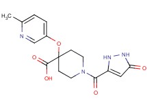 4-[(6-methylpyridin-3-yl)oxy]-1-[(5-oxo-2,5-dihydro-1H-pyrazol-3-yl)carbonyl]piperidine-4-carboxylic acid