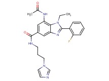 7-(acetylamino)-1-ethyl-2-(2-fluorophenyl)-N-[3-(1H-imidazol-1-yl)propyl]-1H-benzimidazole-5-carboxamide