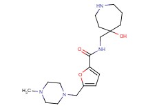 N-[(4-hydroxy-4-azepanyl)methyl]-5-[(4-methyl-1-piperazinyl)methyl]-2-furamide