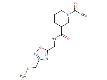 1-acetyl-N-({3-[(methylthio)methyl]-1,2,4-oxadiazol-5-yl}methyl)-3-piperidinecarboxamide