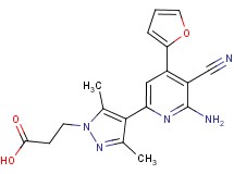 3-{4-[6-amino-5-cyano-4-(2-furyl)pyridin-2-yl]-3,5-dimethyl-1H-pyrazol-1-yl}propanoic acid