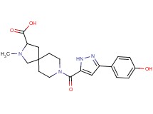 8-{[3-(4-hydroxyphenyl)-1H-pyrazol-5-yl]carbonyl}-2-methyl-2,8-diazaspiro[4.5]decane-3-carboxylic acid