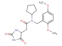 N-cyclopentyl-N-(2,5-dimethoxybenzyl)-2-(2,5-dioxoimidazolidin-4-yl)acetamide