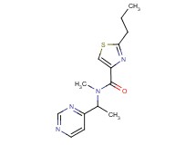 N-methyl-2-propyl-N-[1-(4-pyrimidinyl)ethyl]-1,3-thiazole-4-carboxamide