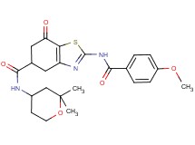 N-(2,2-dimethyltetrahydro-2H-pyran-4-yl)-2-[(4-methoxybenzoyl)amino]-7-oxo-4,5,6,7-tetrahydro-1,3-benzothiazole-5-carboxamide