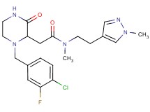 2-[1-(4-chloro-3-fluorobenzyl)-3-oxo-2-piperazinyl]-N-methyl-N-[2-(1-methyl-1H-pyrazol-4-yl)ethyl]acetamide