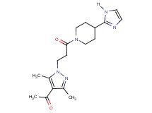 1-(1-{3-[4-(1H-imidazol-2-yl)piperidin-1-yl]-3-oxopropyl}-3,5-dimethyl-1H-pyrazol-4-yl)ethanone