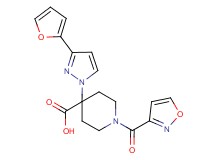 4-[3-(2-furyl)-1H-pyrazol-1-yl]-1-(isoxazol-3-ylcarbonyl)piperidine-4-carboxylic acid