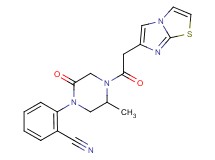 2-[4-(imidazo[2,1-b][1,3]thiazol-6-ylacetyl)-5-methyl-2-oxo-1-piperazinyl]benzonitrile