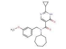 N-cycloheptyl-2-cyclopropyl-N-(3-methoxybenzyl)-6-oxo-1,6-dihydropyrimidine-5-carboxamide