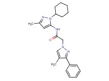 N-(1-cyclohexyl-3-methyl-1H-pyrazol-5-yl)-2-(4-methyl-3-phenyl-1H-pyrazol-1-yl)acetamide