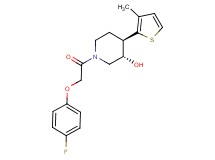(3S*,4R*)-1-[(4-fluorophenoxy)acetyl]-4-(3-methyl-2-thienyl)piperidin-3-ol