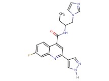 7-fluoro-N-[1-(1H-imidazol-1-ylmethyl)propyl]-2-(1H-pyrazol-4-yl)quinoline-4-carboxamide