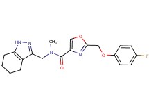 2-[(4-fluorophenoxy)methyl]-N-methyl-N-(4,5,6,7-tetrahydro-1H-indazol-3-ylmethyl)-1,3-oxazole-4-carboxamide