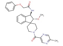 N-{(2R*,3R*)-2-methoxy-1'-[(5-methyl-2-pyrazinyl)carbonyl]-2,3-dihydrospiro[indene-1,4'-piperidin]-3-yl}-2-phenoxyacetamide
