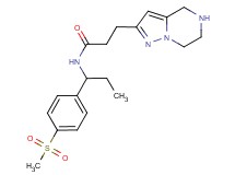 N-{1-[4-(methylsulfonyl)phenyl]propyl}-3-(4,5,6,7-tetrahydropyrazolo[1,5-a]pyrazin-2-yl)propanamide hydrochloride