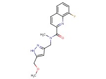 8-fluoro-N-{[5-(methoxymethyl)-1H-pyrazol-3-yl]methyl}-N-methylquinoline-2-carboxamide