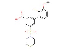 2'-fluoro-3'-methoxy-5-(thiomorpholin-4-ylsulfonyl)biphenyl-3-carboxylic acid