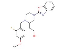 2-[4-(1,3-benzoxazol-2-yl)-1-(2-fluoro-4-methoxybenzyl)-2-piperazinyl]ethanol