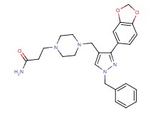 3-(4-{[3-(1,3-benzodioxol-5-yl)-1-benzyl-1H-pyrazol-4-yl]methyl}-1-piperazinyl)propanamide