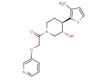 (3S*,4R*)-4-(3-methyl-2-thienyl)-1-[(pyridin-3-yloxy)acetyl]piperidin-3-ol