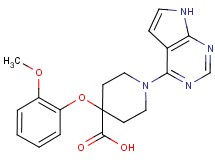 4-(2-methoxyphenoxy)-1-(7H-pyrrolo[2,3-d]pyrimidin-4-yl)piperidine-4-carboxylic acid