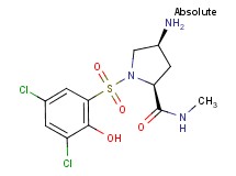 (4S)-4-amino-1-[(3,5-dichloro-2-hydroxyphenyl)sulfonyl]-N-methyl-L-prolinamide