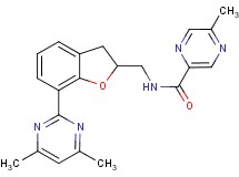 N-{[7-(4,6-dimethyl-2-pyrimidinyl)-2,3-dihydro-1-benzofuran-2-yl]methyl}-5-methyl-2-pyrazinecarboxamide