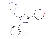 1-{[1-(2-fluorophenyl)-3-(tetrahydro-2H-pyran-4-yl)-1H-1,2,4-triazol-5-yl]methyl}-1H-tetrazole