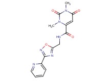 1,3-dimethyl-2,6-dioxo-N-{[3-(2-pyridinyl)-1,2,4-oxadiazol-5-yl]methyl}-1,2,3,6-tetrahydro-4-pyrimidinecarboxamide