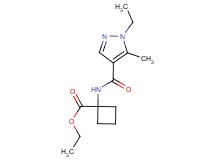 ethyl 1-{[(1-ethyl-5-methyl-1H-pyrazol-4-yl)carbonyl]amino}cyclobutanecarboxylate