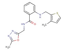 N-[(5-methyl-1,3,4-oxadiazol-2-yl)methyl]-2-{[(3-methyl-2-thienyl)methyl]amino}benzamide