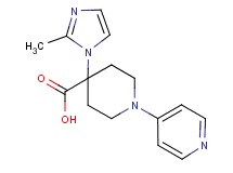 4-(2-methyl-1H-imidazol-1-yl)-1-pyridin-4-ylpiperidine-4-carboxylic acid