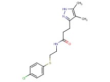 N-{2-[(4-chlorophenyl)thio]ethyl}-3-(4,5-dimethyl-1H-pyrazol-3-yl)propanamide