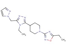 1-(5-ethyl-1,2,4-oxadiazol-3-yl)-4-[4-ethyl-5-(1H-pyrazol-1-ylmethyl)-4H-1,2,4-triazol-3-yl]piperidine