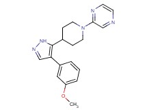 2-{4-[4-(3-methoxyphenyl)-1H-pyrazol-5-yl]piperidin-1-yl}pyrazine