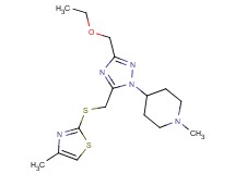 4-(3-(ethoxymethyl)-5-{[(4-methyl-1,3-thiazol-2-yl)thio]methyl}-1H-1,2,4-triazol-1-yl)-1-methylpiperidine