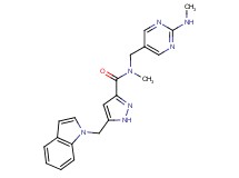 5-(1H-indol-1-ylmethyl)-N-methyl-N-{[2-(methylamino)pyrimidin-5-yl]methyl}-1H-pyrazole-3-carboxamide
