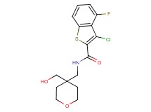 3-chloro-4-fluoro-N-{[4-(hydroxymethyl)tetrahydro-2H-pyran-4-yl]methyl}-1-benzothiophene-2-carboxamide