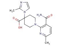 1-[3-(aminocarbonyl)-6-methylpyridin-2-yl]-4-(2-methyl-1H-imidazol-1-yl)piperidine-4-carboxylic acid