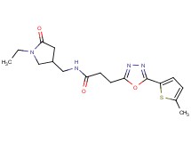 N-[(1-ethyl-5-oxo-3-pyrrolidinyl)methyl]-3-[5-(5-methyl-2-thienyl)-1,3,4-oxadiazol-2-yl]propanamide