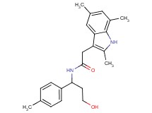 N-[3-hydroxy-1-(4-methylphenyl)propyl]-2-(2,5,7-trimethyl-1H-indol-3-yl)acetamide