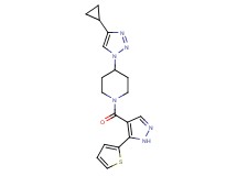4-(4-cyclopropyl-1H-1,2,3-triazol-1-yl)-1-{[5-(2-thienyl)-1H-pyrazol-4-yl]carbonyl}piperidine