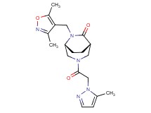 (1S*,5R*)-6-[(3,5-dimethylisoxazol-4-yl)methyl]-3-[(5-methyl-1H-pyrazol-1-yl)acetyl]-3,6-diazabicyclo[3.2.2]nonan-7-one