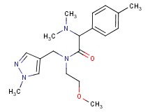 2-(dimethylamino)-N-(2-methoxyethyl)-2-(4-methylphenyl)-N-[(1-methyl-1H-pyrazol-4-yl)methyl]acetamide
