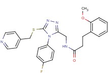 N-({4-(4-fluorophenyl)-5-[(4-pyridinylmethyl)thio]-4H-1,2,4-triazol-3-yl}methyl)-3-(2-methoxyphenyl)propanamide